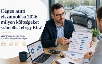 Céges autó elszámolása 2026 – milyen költségeket számolhat el egy Kft.?